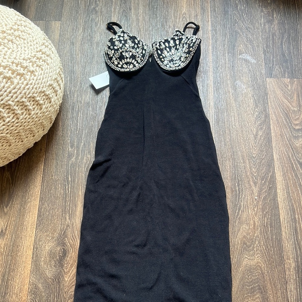 PatBo Black Jeweled Dress - Picture 4 of 13